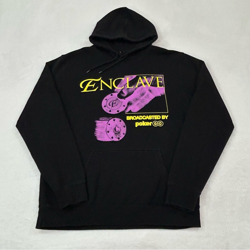 Culture Kings Enclave Poker Go Black Graphic Logo Hoodie Sweatshirt Men’s XL